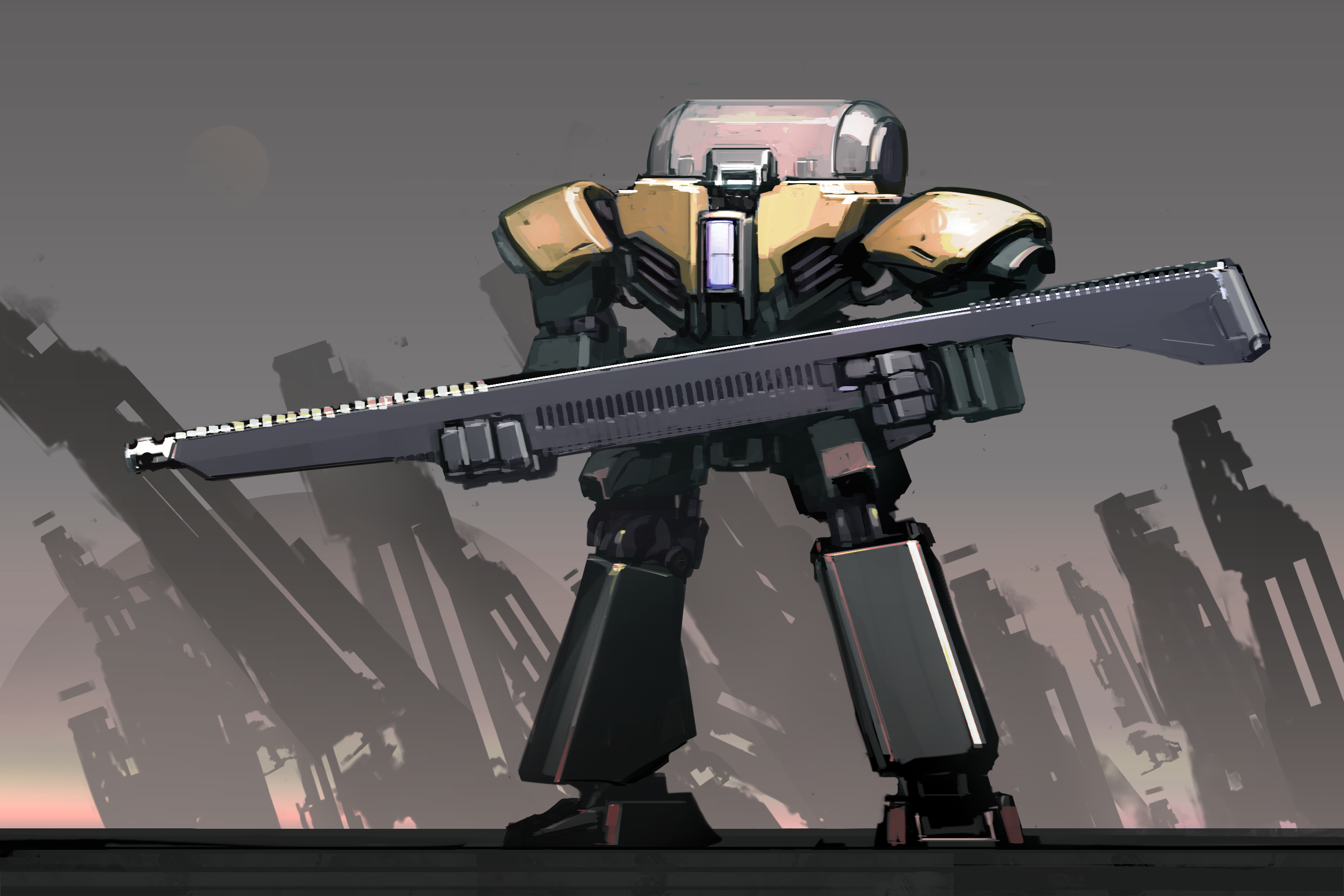 Download Gun Weapon Sci Fi Robot HD Wallpaper by ksenolog