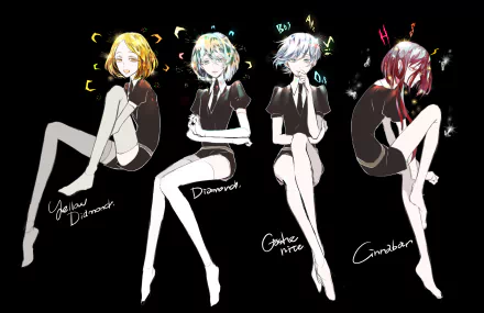 Diamond (Land of the Lustrous) Yellow Diamond (Land of the Lustrous) Antarcticite (Land of the Lustrous) Cinnabar (Land of the Lustrous) Anime Land of the Lustrous HD Desktop Wallpaper | Background Image