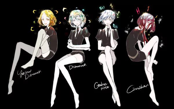 Diamond (Land of the Lustrous) Yellow Diamond (Land of the Lustrous) Antarcticite (Land of the Lustrous) Cinnabar (Land of the Lustrous) Anime Land of the Lustrous HD Desktop Wallpaper | Background Image