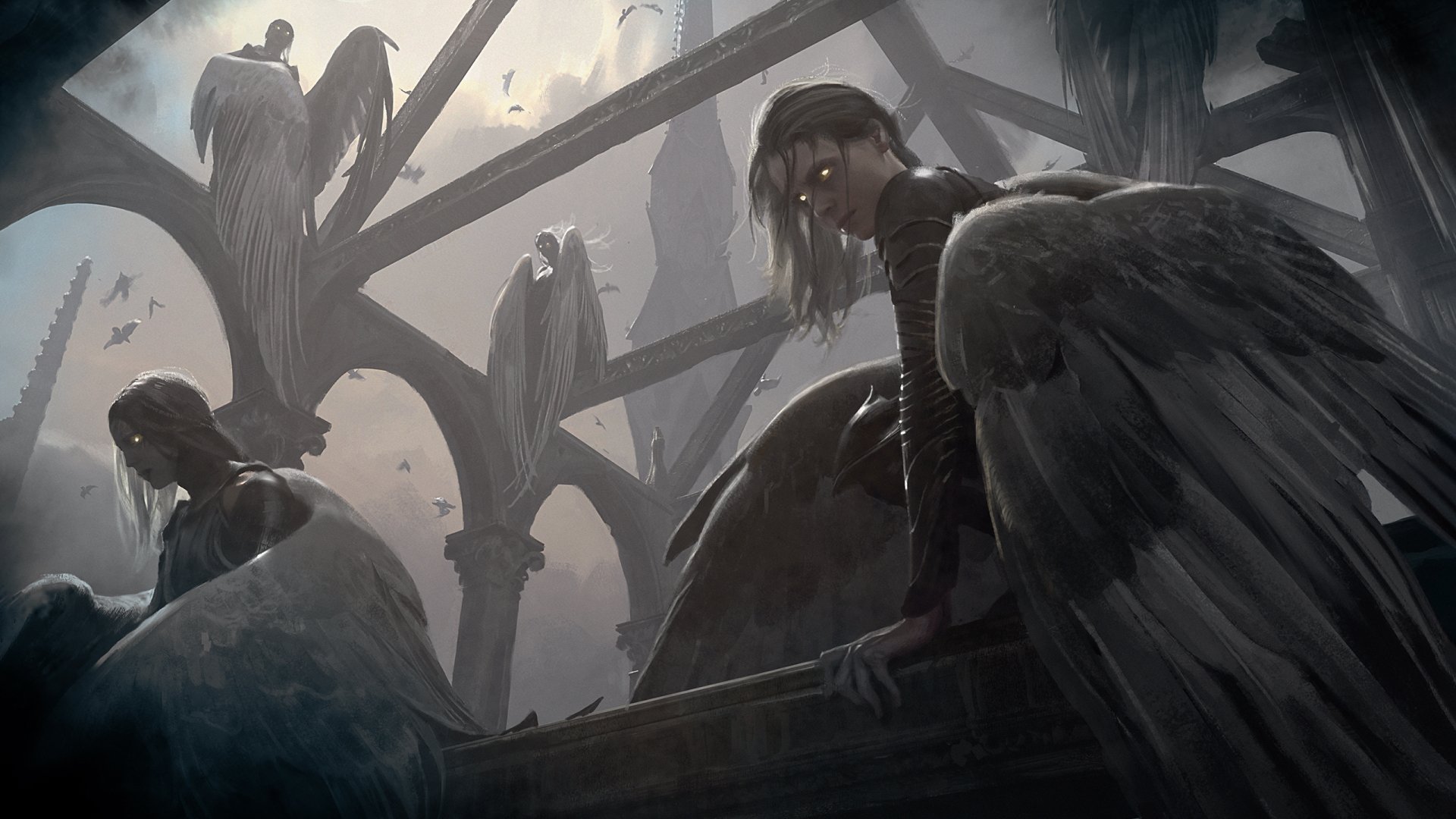 Dark Angelic Sentinels | Magic: The Gathering HD Wallpaper by Chase Stone, image size:1920x1080