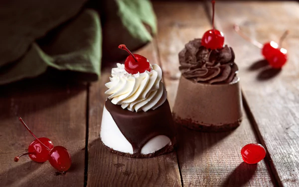 cream cherry pastry still life food dessert HD Desktop Wallpaper | Background Image