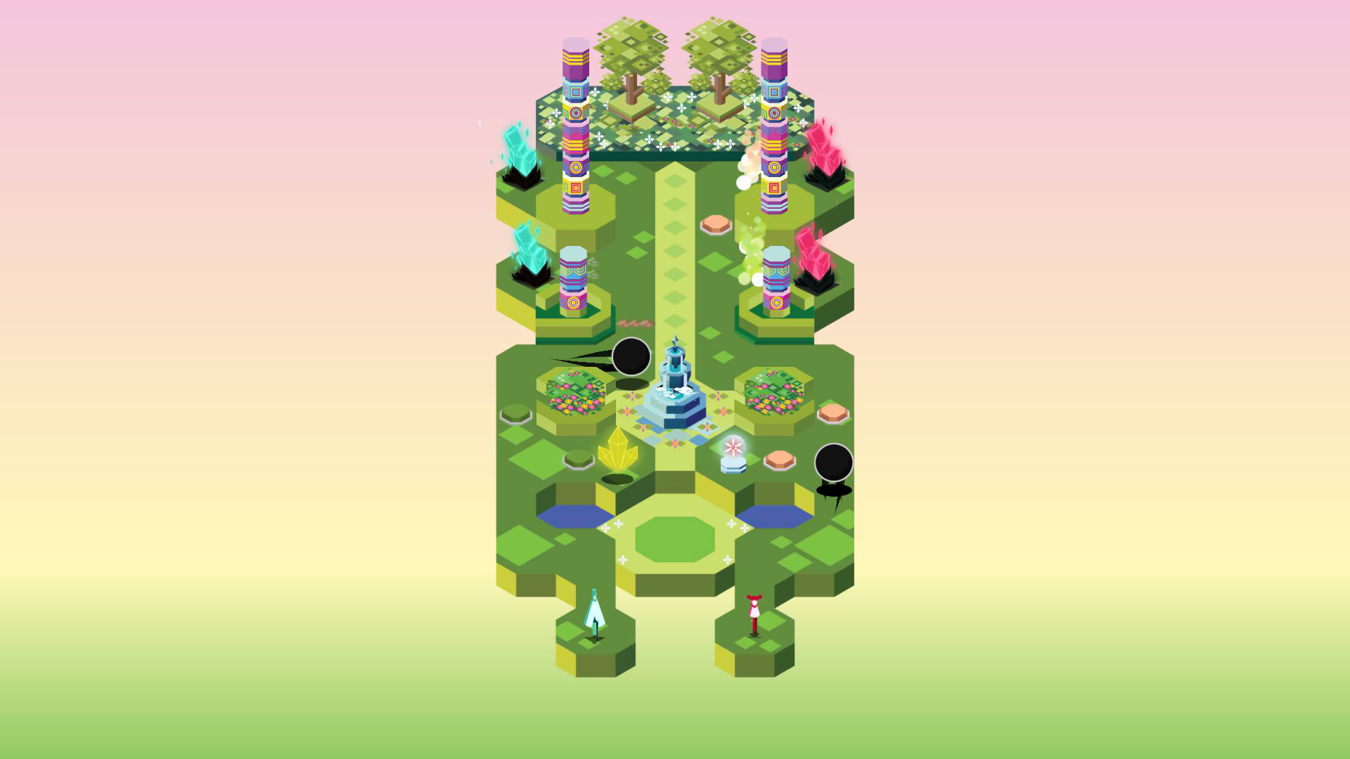 HD desktop wallpaper of Umiro game with colorful isometric landscape and puzzle elements.