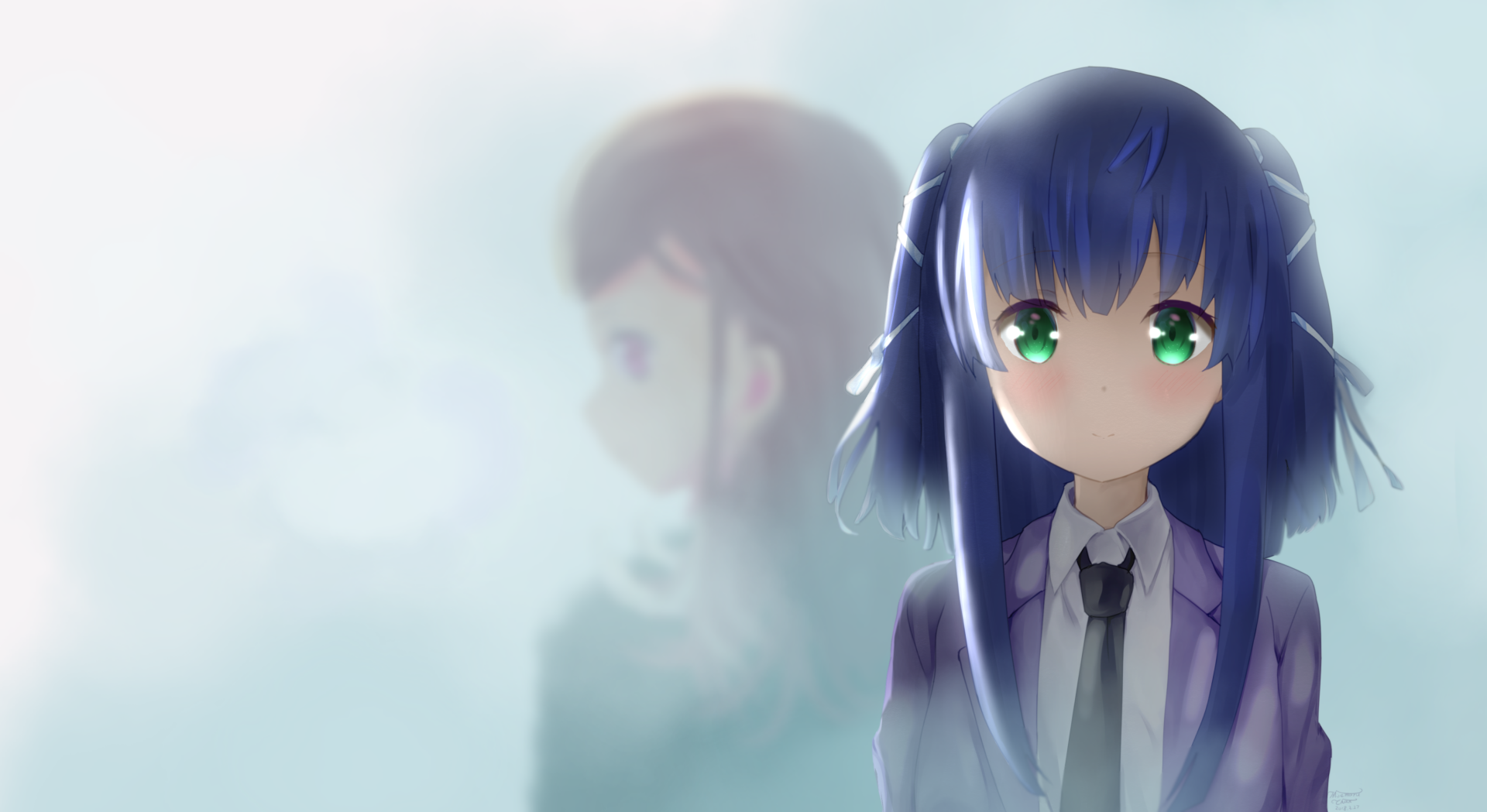 HD PC desktop wallpaper featuring Hazuki Kagimura from the anime Fairy Tale Girls, with a soft, ethereal background and vibrant character detail.