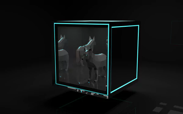 dog low poly blender Animal CGI HD Desktop Wallpaper | Background Image
