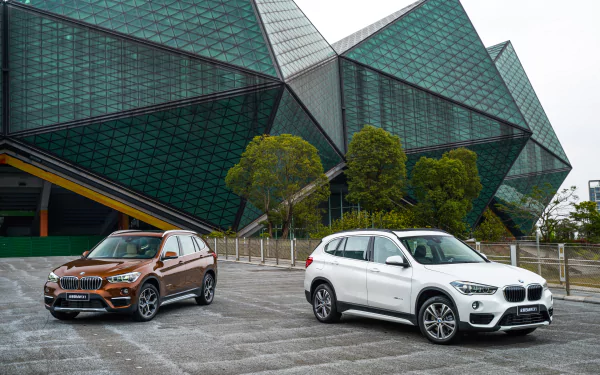 SUV brown car white car car BMW vehicle BMW X1 HD Desktop Wallpaper | Background Image