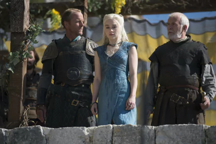 Ian McElhinney Emilia Clarke Iain Glen Barristan Selmy Daenerys Targaryen Jorah Mormont TV Show Game Of Thrones HD Desktop Wallpaper | Background Image