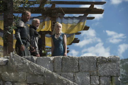 Emilia Clarke Ian McElhinney Iain Glen Daenerys Targaryen Barristan Selmy Jorah Mormont TV Show Game Of Thrones HD Desktop Wallpaper | Background Image
