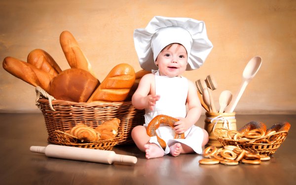Photography Baby Bread Chef Cute HD Wallpaper | Background Image