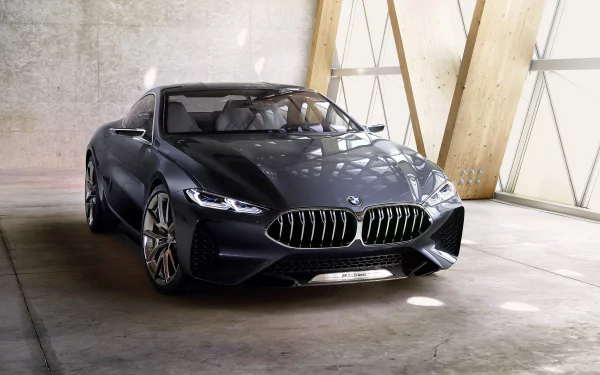 silver car grand tourer car BMW vehicle BMW 8 Series HD Desktop Wallpaper | Background Image