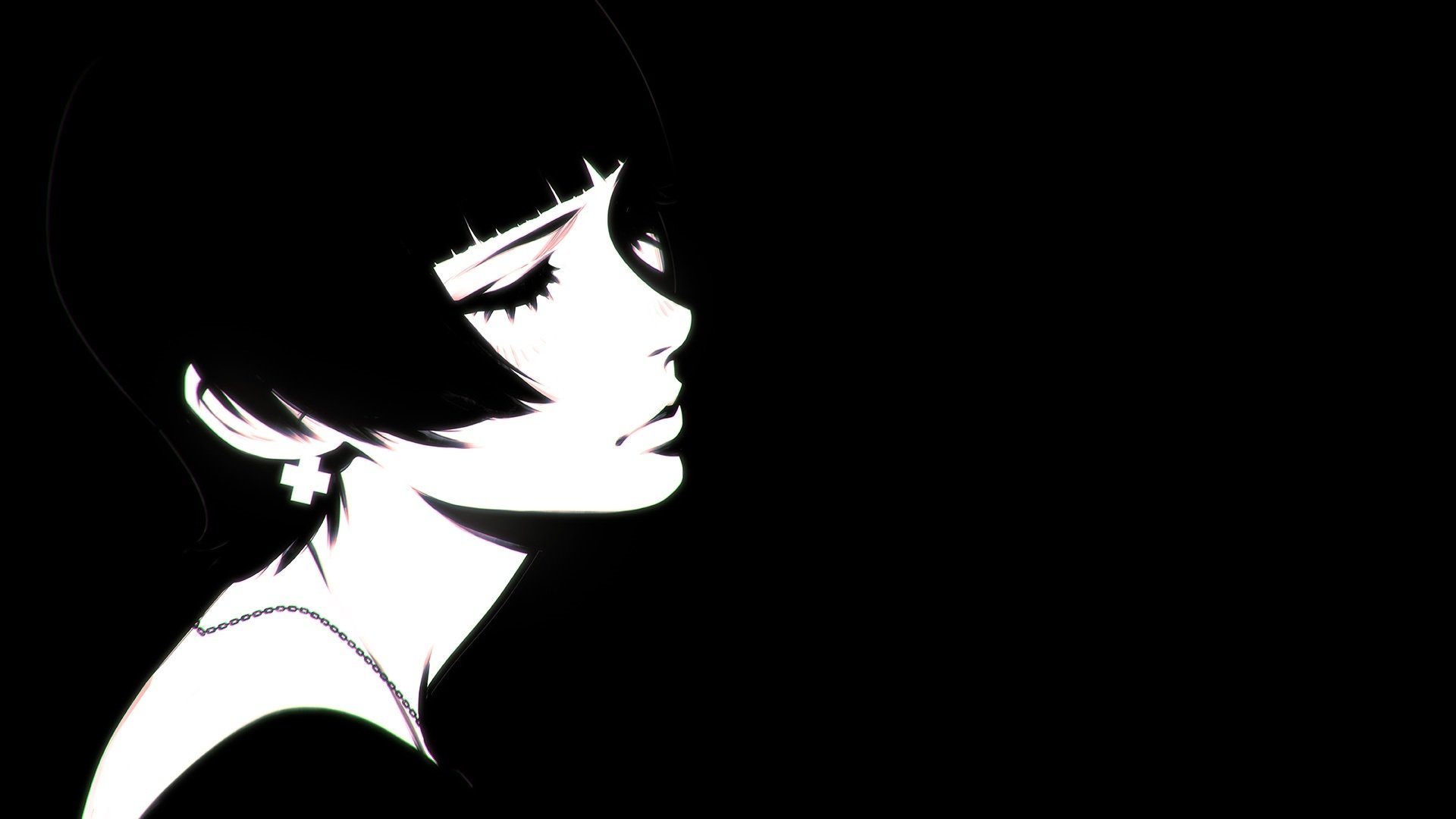 Download Earrings Black Hair Short Hair Anime Original HD Wallpaper by ...