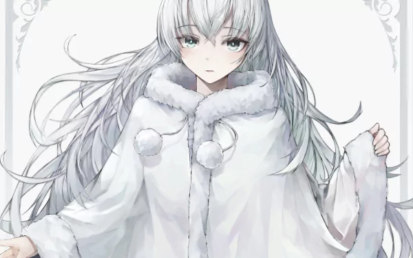 white eyes white hair long hair Anime Original HD Desktop Wallpaper | Background Image