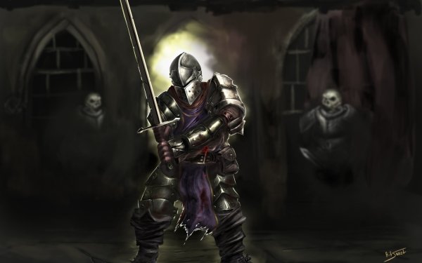 Video Game Darkest Dungeon Warrior Sword Armor Knight HD Wallpaper | Background Image