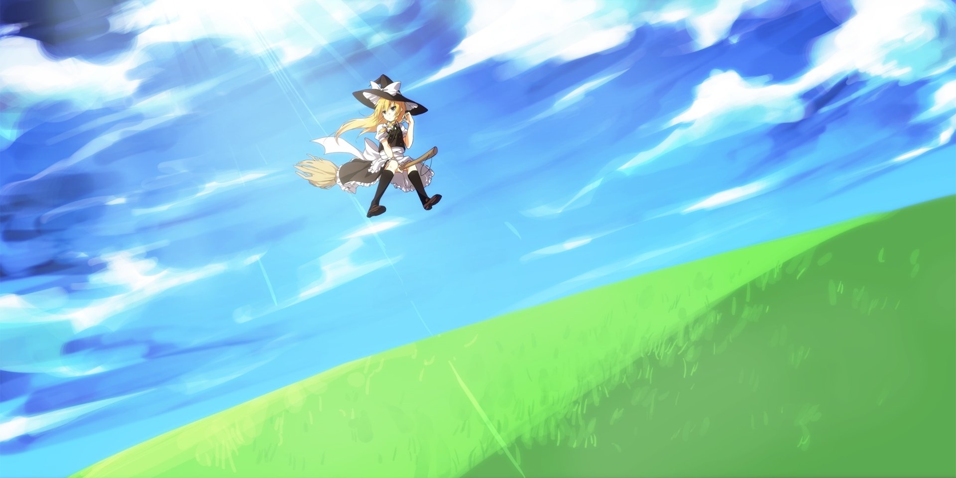 Download Marisa Kirisame Anime Touhou HD Wallpaper by 遠坂あさぎ