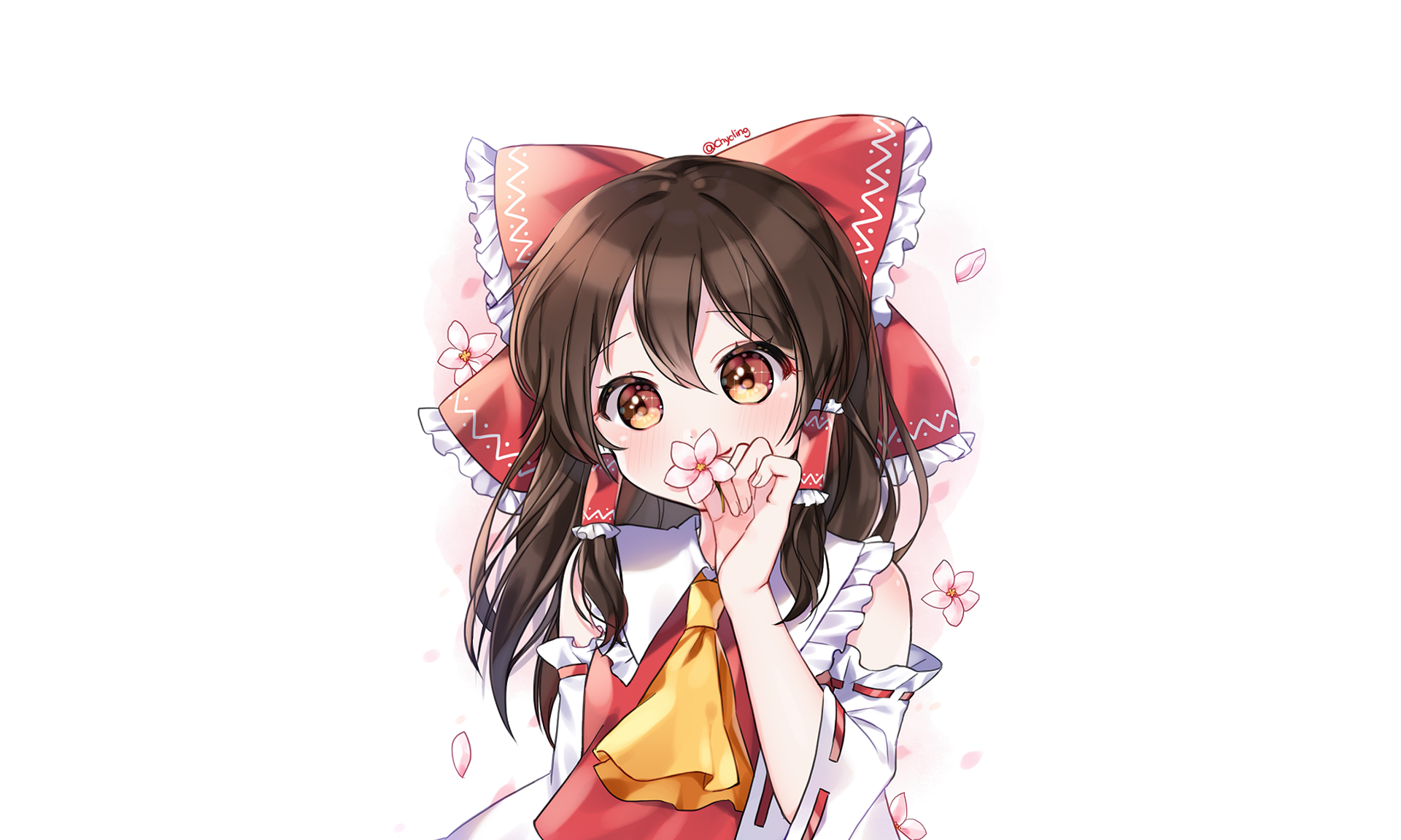 Download Reimu Hakurei Anime Touhou HD Wallpaper by 千代