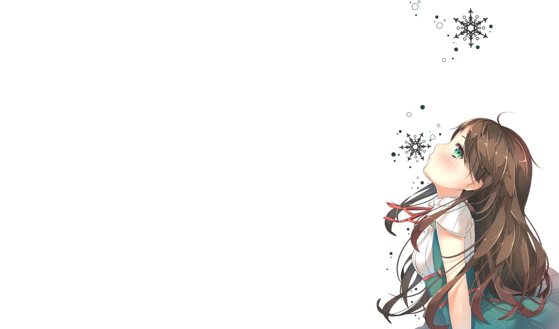 Download Snowflake Green Eyes Brown Hair Long Hair Anime Original HD Wallpaper by ちてたん