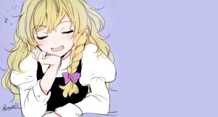 blush face blonde Marisa Kirisame Anime Touhou HD Desktop Wallpaper | Background Image