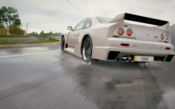Video Game Forza Horizon 3 Forza White Car Rain City Drifting Nissan Skyline GT-R HD Wallpaper | Background Image