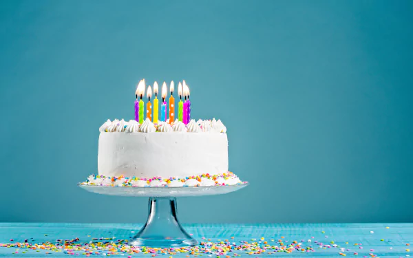 cream confetti candle cake holiday birthday HD Desktop Wallpaper | Background Image