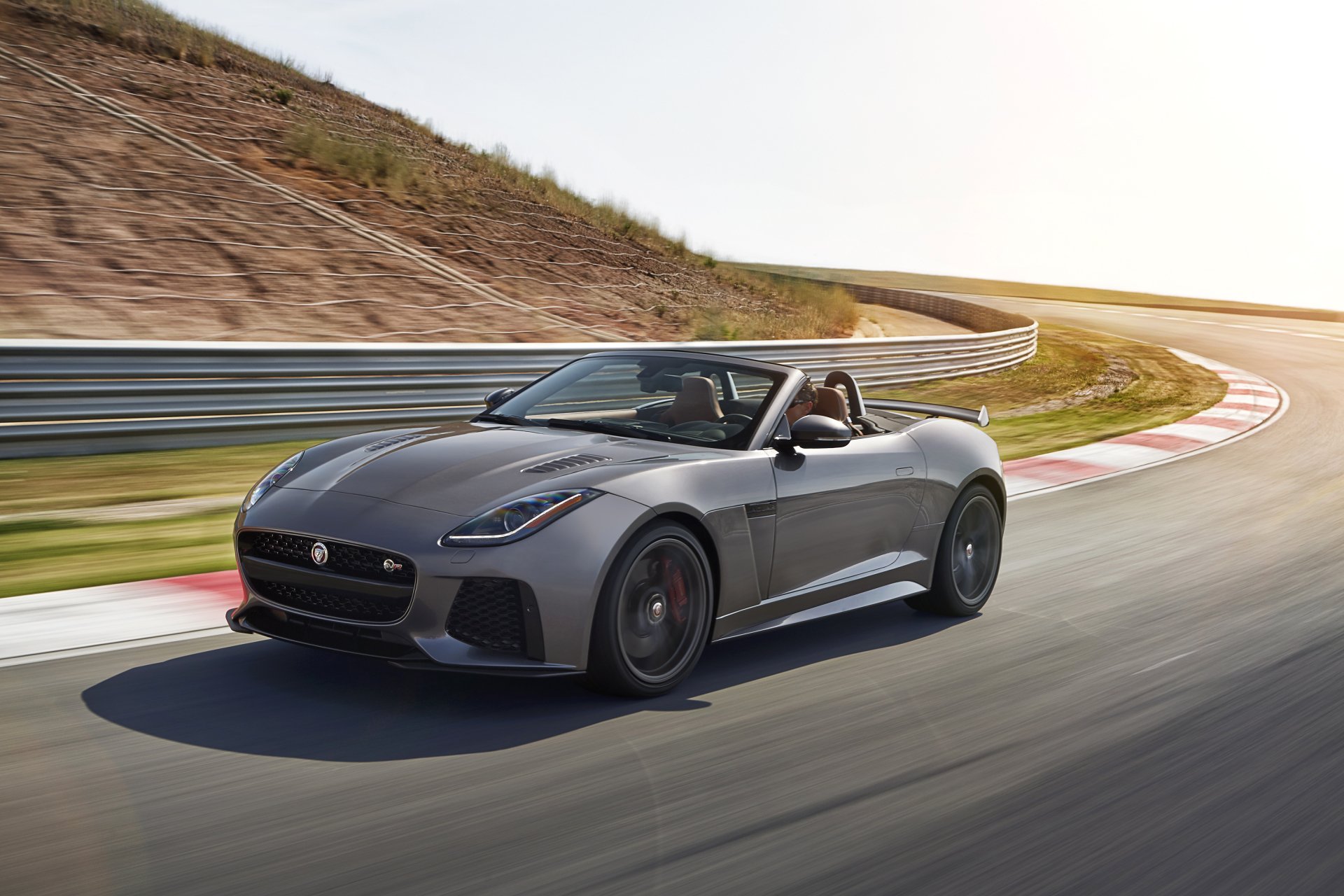 Download Supercar Silver Car Cabriolet Car Jaguar (Car) Vehicle Jaguar F-Type 4k Ultra HD Wallpaper