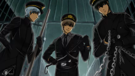 Okita Sougo Toushirou Hijikata Gintoki Sakata Anime Gintama HD Desktop Wallpaper | Background Image
