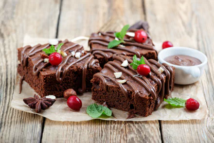 chocolate still life food brownie HD Desktop Wallpaper | Background Image