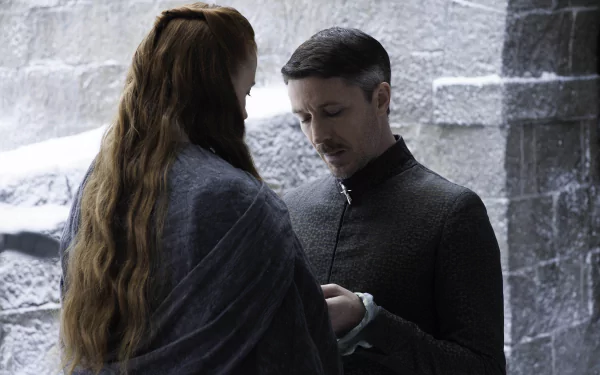 Sophie Turner Aidan Gillen Sansa Stark Petyr Baelish TV Show Game Of Thrones HD Desktop Wallpaper | Background Image