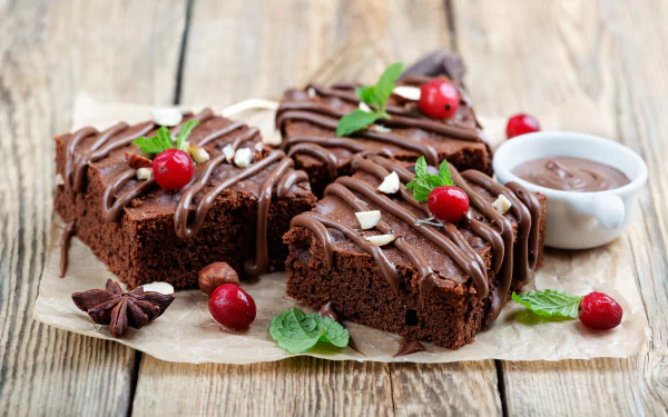 chocolate still life food brownie HD Desktop Wallpaper | Background Image