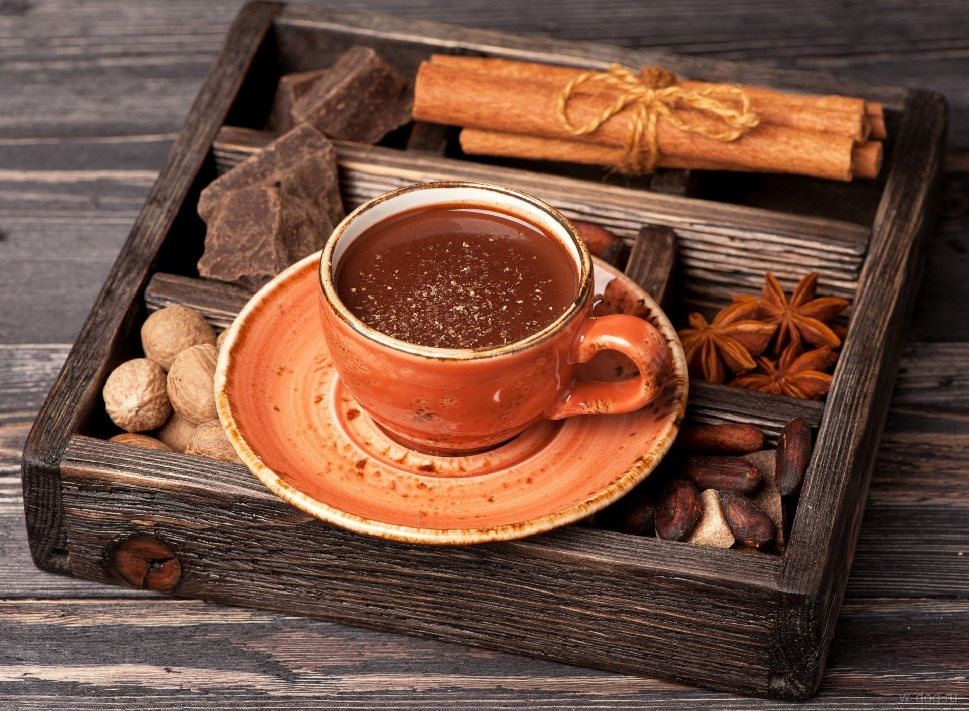 Download Still Life Chocolate Cinnamon Cup Food Coffee HD Wallpaper