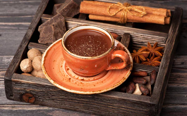 still life chocolate cinnamon cup food coffee HD Desktop Wallpaper | Background Image