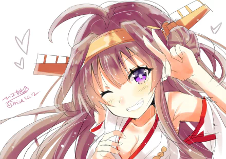 Kongou (Kancolle) Anime Kantai Collection HD Desktop Wallpaper | Background Image