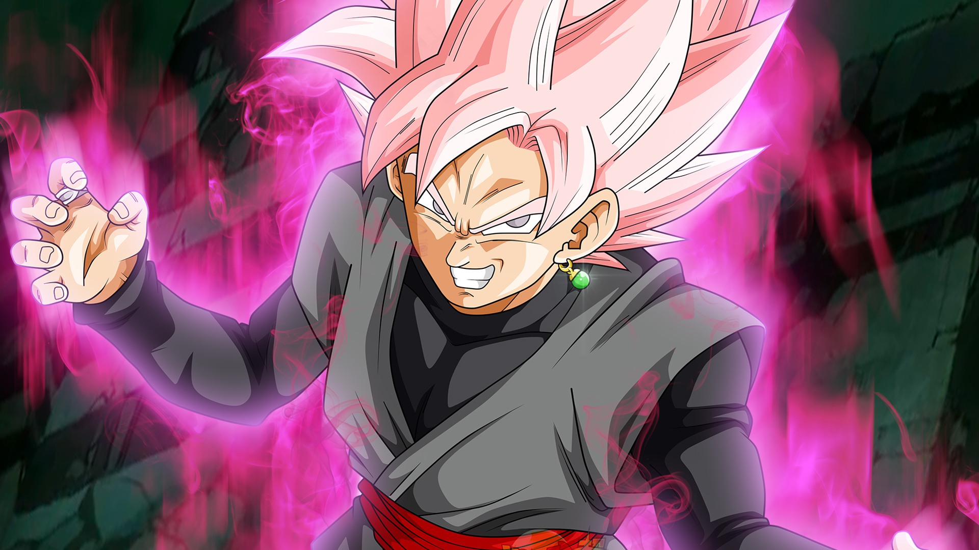 Download wallpaper 1366x768 black goku, artwork, dragon ball