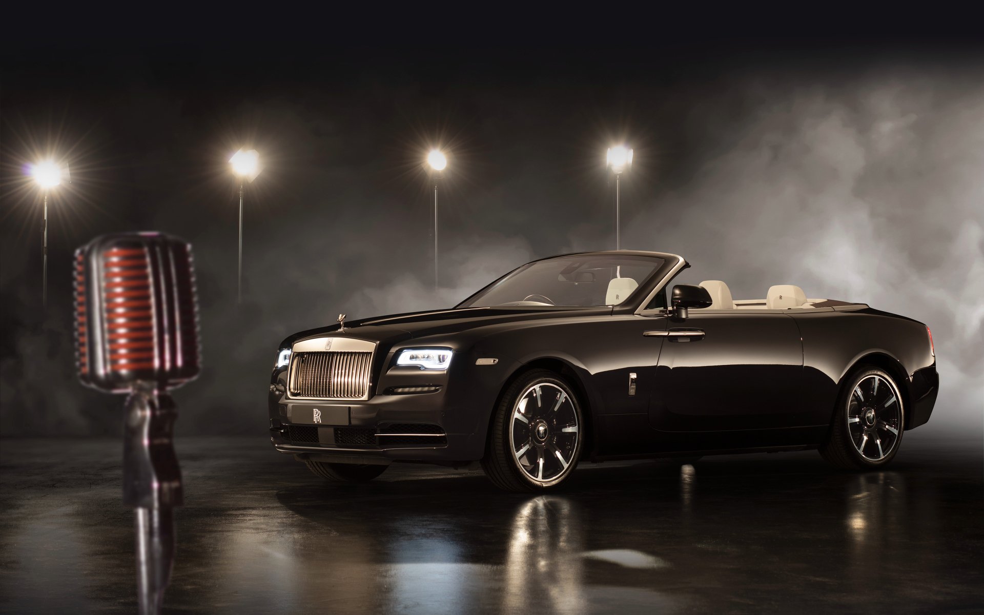 Download Black Car Car Rolls-Royce Vehicle Rolls-Royce Dawn 4k Ultra HD Wallpaper