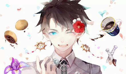 HD anime desktop wallpaper featuring Fujimaru Ritsuka (Male) from Fate/Grand Order with vibrant colors and detailed character design.