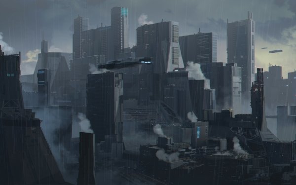 Sci Fi City Building Skyscraper Futuristic Vehicle HD Wallpaper | Background Image