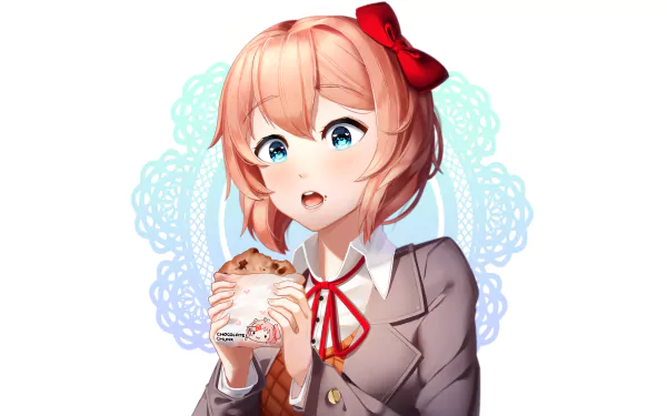 short hair blush aqua eyes Natsuki (Doki Doki Literature Club!) video game Doki Doki Literature Club! HD Desktop Wallpaper | Background Image
