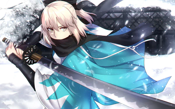 Okita Souji Anime Fate/Grand Order HD Desktop Wallpaper | Background Image