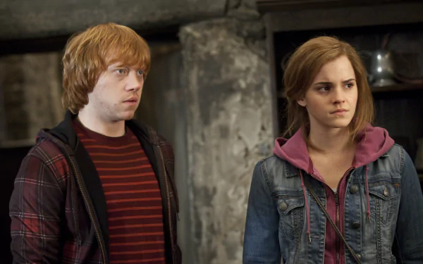 Rupert Grint Emma Watson Hermione Granger Ron Weasley movie Harry Potter and the Deathly Hallows: Part 2 HD Desktop Wallpaper | Background Image