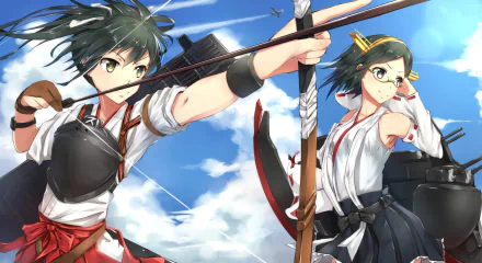 Zuikaku (Kancolle) Kirishima (Kancolle) Anime Kantai Collection HD Desktop Wallpaper | Background Image