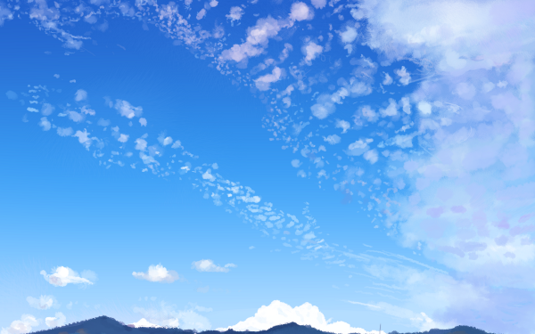 Anime Sky Cloud Mountain HD Wallpaper | Background Image