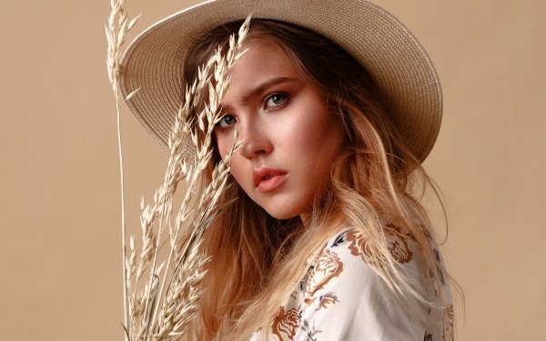 Women Model Hat Blonde Blue Eyes Wheat Face HD Wallpaper | Background Image