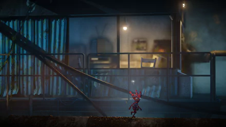 HD wallpaper featuring characters from Unravel Two game, with a nocturnal playground scene in the background.