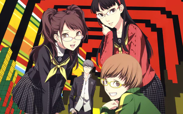 Chie Satonaka Yu Narukami Yukiko Amagi Rise Kujikawa video game Persona 4 HD Desktop Wallpaper | Background Image