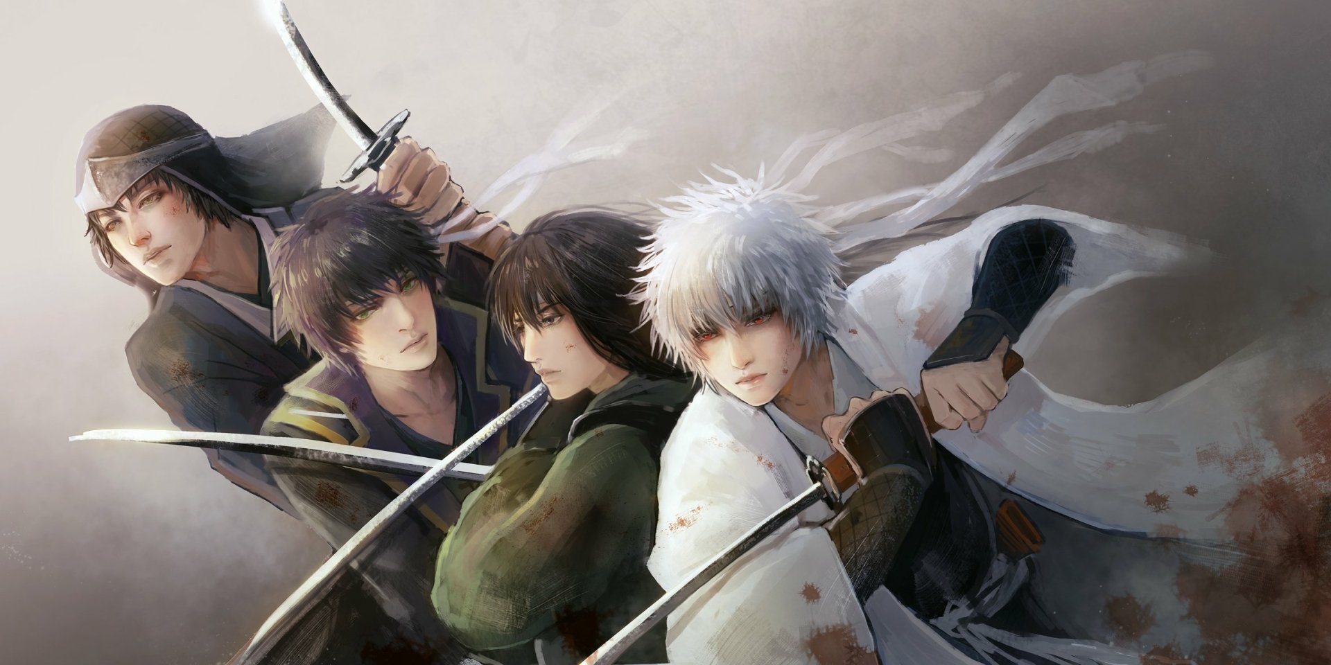 Download Sword Kimono Samurai Shinsuke Takasugi Sakamoto Tatsuma Kotaro Katsura Gintoki Sakata Anime Gintama Anime Samurai HD Wallpaper
