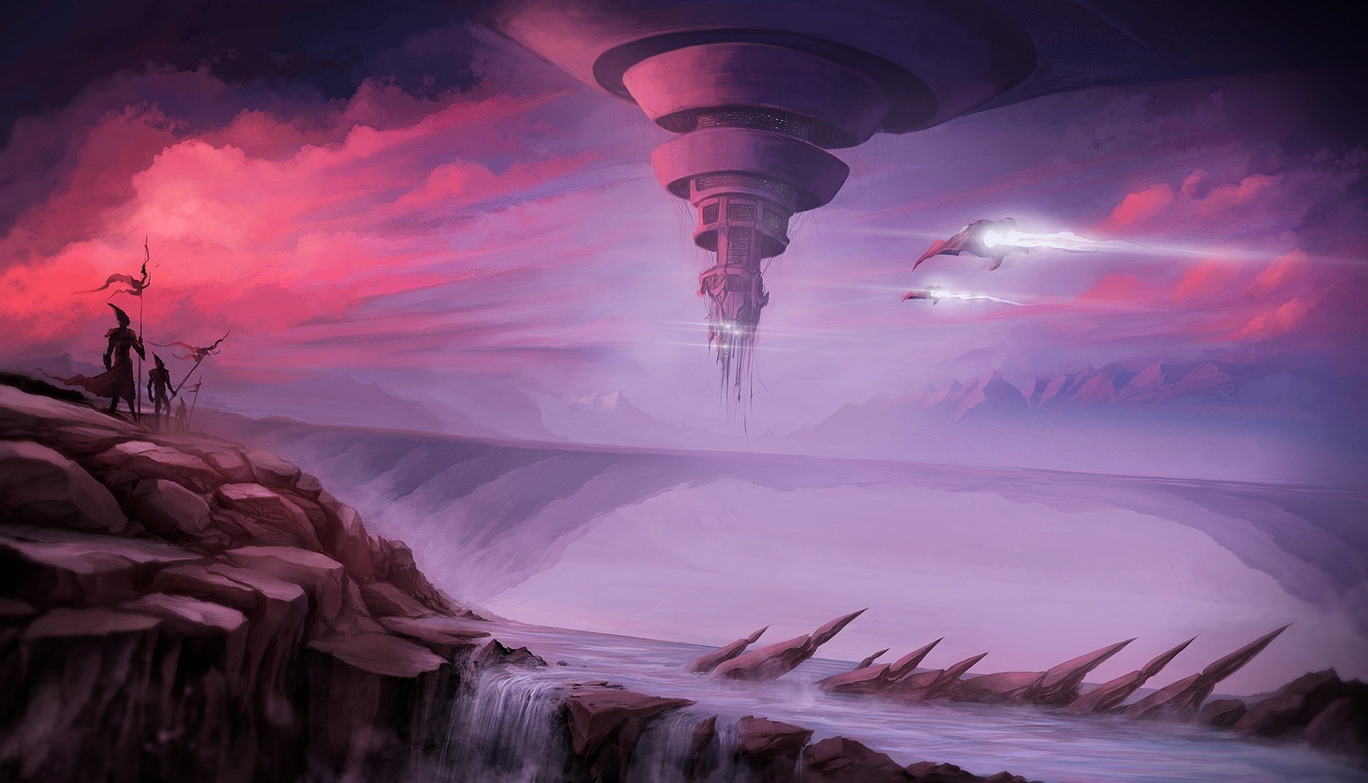Download Building Vehicle Sci Fi Landscape HD Wallpaper | 1920x1099 ...