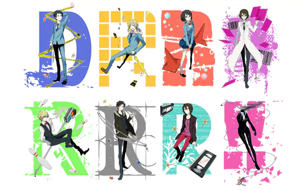 Masaomi Kida Mikado Ryūgamine Anri Sonohara Celty Sturluson Shizuo Heiwajima Izaya Orihara Anime Durarara!! HD Desktop Wallpaper | Background Image