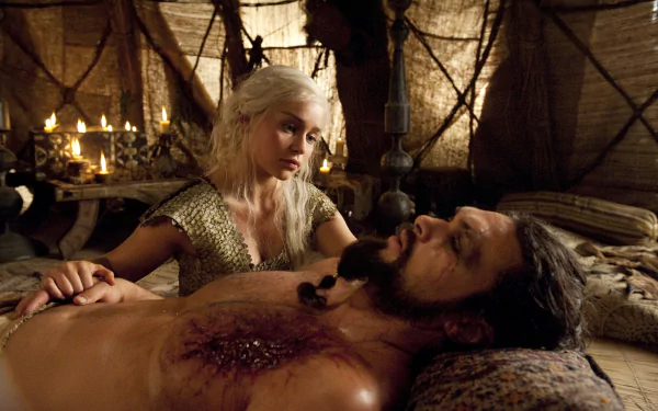 Jason Momoa Emilia Clarke Daenerys Targaryen Drogo (Game Of Thrones) TV Show Game Of Thrones HD Desktop Wallpaper | Background Image