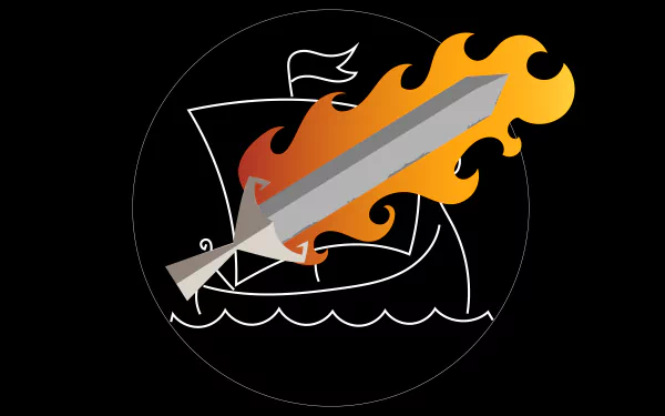 drakkar sword fire fantasy viking HD Desktop Wallpaper | Background Image