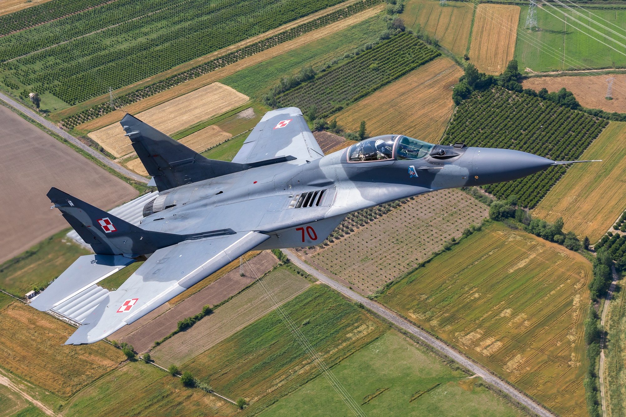 Mikoyan MiG 29 Jet Fighter Soaring Over Fields HD Military Warplane 