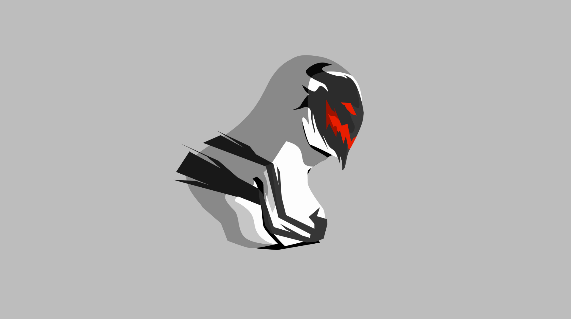 4K Ultra HD PC desktop wallpaper featuring a stylized comic depiction of Venom with black and white shading and red accents on a gray background.