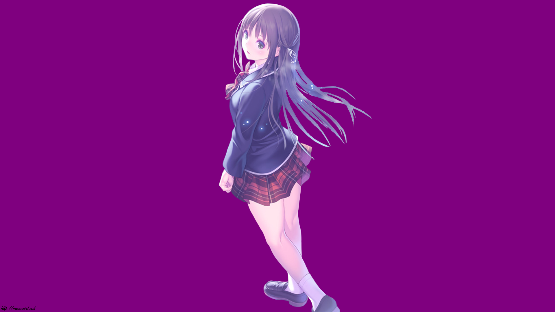 Download School Uniform Long Hair Anime Original HD Wallpaper by マナカッコワライ